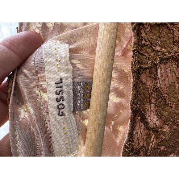 Fossil Lace Brown Dress Size S - Picture 5 of 6